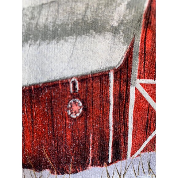 Vintage 90s crewneck sweatshirt with red barn Christmas Cardinals birds Size L - Picture 4 of 8